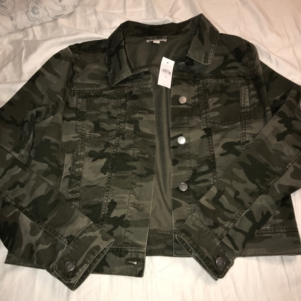 LOFT camo jean jacket NWT